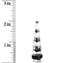 Load image into Gallery viewer, 00G Clear Acrylic Glitter Black Skull Confetti Taper