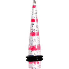 Load image into Gallery viewer, Clear Acrylic Glitter Pink Heart Confetti Taper 8G to 16mm