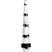 Load image into Gallery viewer, 4G Clear Acrylic Glitter Black Star Confetti Taper