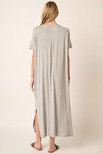 Load image into Gallery viewer, Side Slit Round Neck Short Sleeve Maxi Dress For Women β Casual and Chic Dress with Side Slits for a Relaxed yet Polished Look