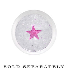 Load image into Gallery viewer, 1/2 Clear Acrylic Glitter Purple Star Confetti Taper