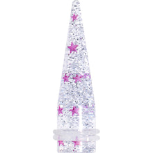 Load image into Gallery viewer, 9/16 Clear Acrylic Glitter Purple Star Confetti Taper
