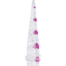 Load image into Gallery viewer, 00G Clear Acrylic Glitter Purple Heart Confetti Taper