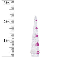 Load image into Gallery viewer, 00G Clear Acrylic Glitter Purple Heart Confetti Taper