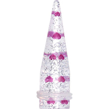 Load image into Gallery viewer, 5/8 Clear Acrylic Glitter Purple Heart Confetti Taper