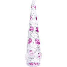 Load image into Gallery viewer, 1/2 Clear Acrylic Glitter Purple Skull Confetti Taper