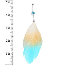 将图片加载到图库查看器,Natural Serenity Feather Dangle Belly Ring