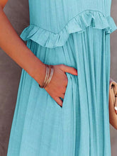 Load image into Gallery viewer, Romantic Ruffled Sleeveless Tiered Maxi Dress with Pockets Elegant & Chic Statement Beautiful Design Dress