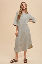 Load image into Gallery viewer, Striped Round Neck Midi Dress Soft & Stylish Classic Design Long Dress