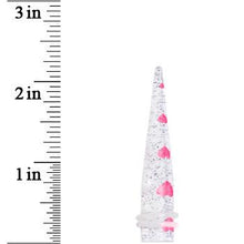 Load image into Gallery viewer, Clear Acrylic Glitter Pink Heart Confetti Taper 8G to 16mm
