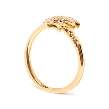 将图片加载到图库查看器,10K Yellow Gold 1/10 Cttw Diamond Palm Tree Statement Ring (H-I Color, I1-I2 Clarity) - Ring Size 7