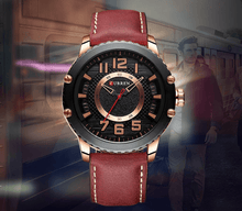 Load image into Gallery viewer, Men's Waterproof Sport Watch With Leather Belts And Large Numbers Details Unique Design Perfect Gift