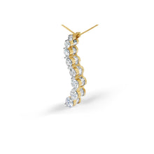 Load image into Gallery viewer, 14k Yellow Gold 3.0 cttw Baguette and Brilliant Round-Cut Diamond Journey 18" Pendant Necklace (I-J Color, I2-I3 Clarity)