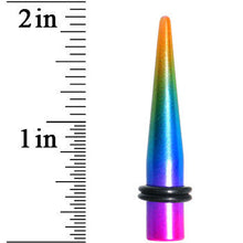 Load image into Gallery viewer, 0G Acrylic Electric Rainbow Straight Taper