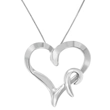 将图片加载到图库查看器,.925 Sterling Silver Heart Shaped Pendant Necklace