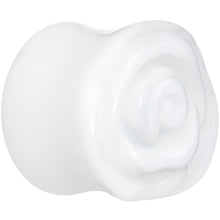Load image into Gallery viewer, 1 inch White Rose Flower Acrylic Saddle Plug