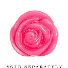 Load image into Gallery viewer, 00G Pink Rose Flower Acrylic Saddle Plug