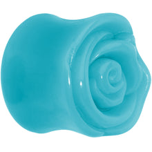 将图片加载到图库查看器,1 inch Blue Rose Flower Acrylic Saddle Plug