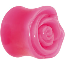 Load image into Gallery viewer, 18mm Pink Rose Flower Acrylic Saddle Plug