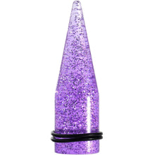 Load image into Gallery viewer, 20mm Purple Acrylic Silver Glitter Taper