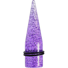 将图片加载到图库查看器,18mm Purple Acrylic Silver Glitter Taper