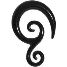 Load image into Gallery viewer, 7.5mm Black Acrylic Swirl Spiral Taper