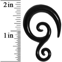 Load image into Gallery viewer, 7.5mm Black Acrylic Swirl Spiral Taper