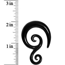 Load image into Gallery viewer, 9mm Black Acrylic Swirl Spiral Taper