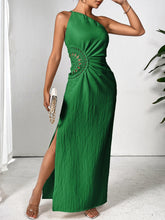 将图片加载到图库查看器,One Shoulder Sleeveless Maxi Dress Elegant & Sophisticated Evening Wear Women Luxury Party Dress