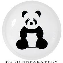 Load image into Gallery viewer, 7/8 White Acrylic Panda Bear Single Flare Plug
