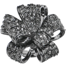 将图片加载到图库查看器,Black Sparkling Bow Adjustable Ring