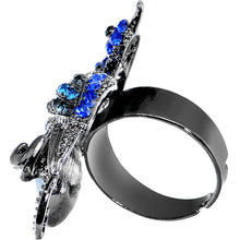 将图片加载到图库查看器,Gem Paved Peacock Adjustable Ring