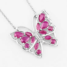Load image into Gallery viewer, 2.88 Carat Genuine Ruby and White Zircon .925 Sterling Silver Necklace