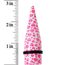 将图片加载到图库查看器,20mm White Acrylic Pink Heart Logo Taper