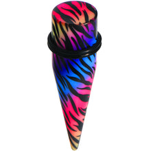Load image into Gallery viewer, 18mm Multi Color Animal Logo Acrylic Ear Taper