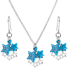 将图片加载到图库查看器,Blue Celestial Love Star Dangle Necklace and Earring Set