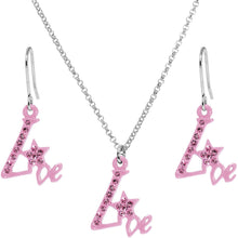 Load image into Gallery viewer, Pink Star Live Dangle Necklace and Earring Set