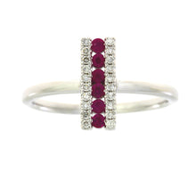 将图片加载到图库查看器,.30ct Ruby Diamond Ring 14KT White Gold
