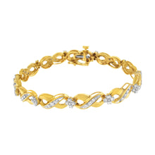 将图片加载到图库查看器,10K Yellow Gold Round-Cut Diamond Infinite Love Bracelet (1.00 cttw, I-J Color, I2-I3 Clarity)