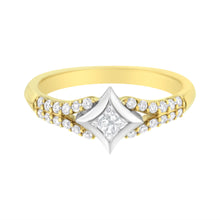 Load image into Gallery viewer, 10K Two Tone Color 1/2 Cttw Diamond Kite and Split Shank Ring (H-I Color,SI2-I1 Clarity)