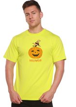 Load image into Gallery viewer, Halloween Pumpkin Unisex Bamboo Viscose/Organic Cotton Short Sleeve Graphic T-Shirt