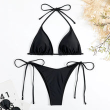 将图片加载到图库查看器,Swimwear Women Bandage Women Triangle Bathing Suits 2 Pieces Bikini Bowknot Swimsuit Bikini Set Swimwear Bikini Sets Bikinis Bathing Suit Push Up Swimsuit Summer Beachwear