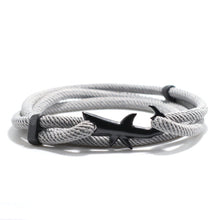 Load image into Gallery viewer, Nylon Rope Chain Luxury Bracelets For Women And Men Ocean Shark Charm Bracelet Popular Jewelry Anchor Bracelet Style