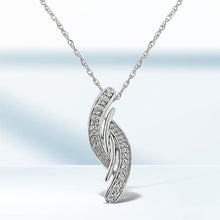 Load image into Gallery viewer, .925 Sterling Silver Diamond Accent Bypass Curve 18" Pendant Necklace (I-J Color, I3 Clarity)