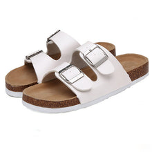 将图片加载到图库查看器,Soft Casual Slippers Women Summer Beach Slides Slippers Flip Flops Non-slip Buckle Strap Girls Indoor Outside Shoes Adjustable Double Buckle Strap Casual Comfort Footbed Slides Sandals For Indoor And Outdoor Beach
