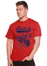 将图片加载到图库查看器,British Motorcycle Men's Bamboo Viscose/Organic Cotton Short Sleeve Graphic T-Shirt
