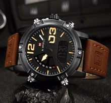Load image into Gallery viewer, Men's Multifunction Digital Analog Waterproof Watch With Alarm And Automatic Time Zones Unique Design Excellent Gift