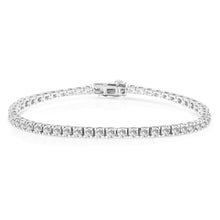 将图片加载到图库查看器,14K White Gold 5.00 Cttw Prong Set Lab Grown Round Diamond Classic Tennis Bracelet (F-G Color, VS2-SI1 Clarity) - 7.25"