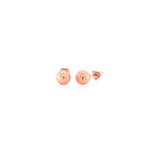 Load image into Gallery viewer, 14k Rose Gold Classic Round Shape Stud Earrings (6.0 mm)