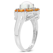 Load image into Gallery viewer, 2.65 Carat Genuine Ethiopian Opal & Spessartite .925 Sterling Silver Ring